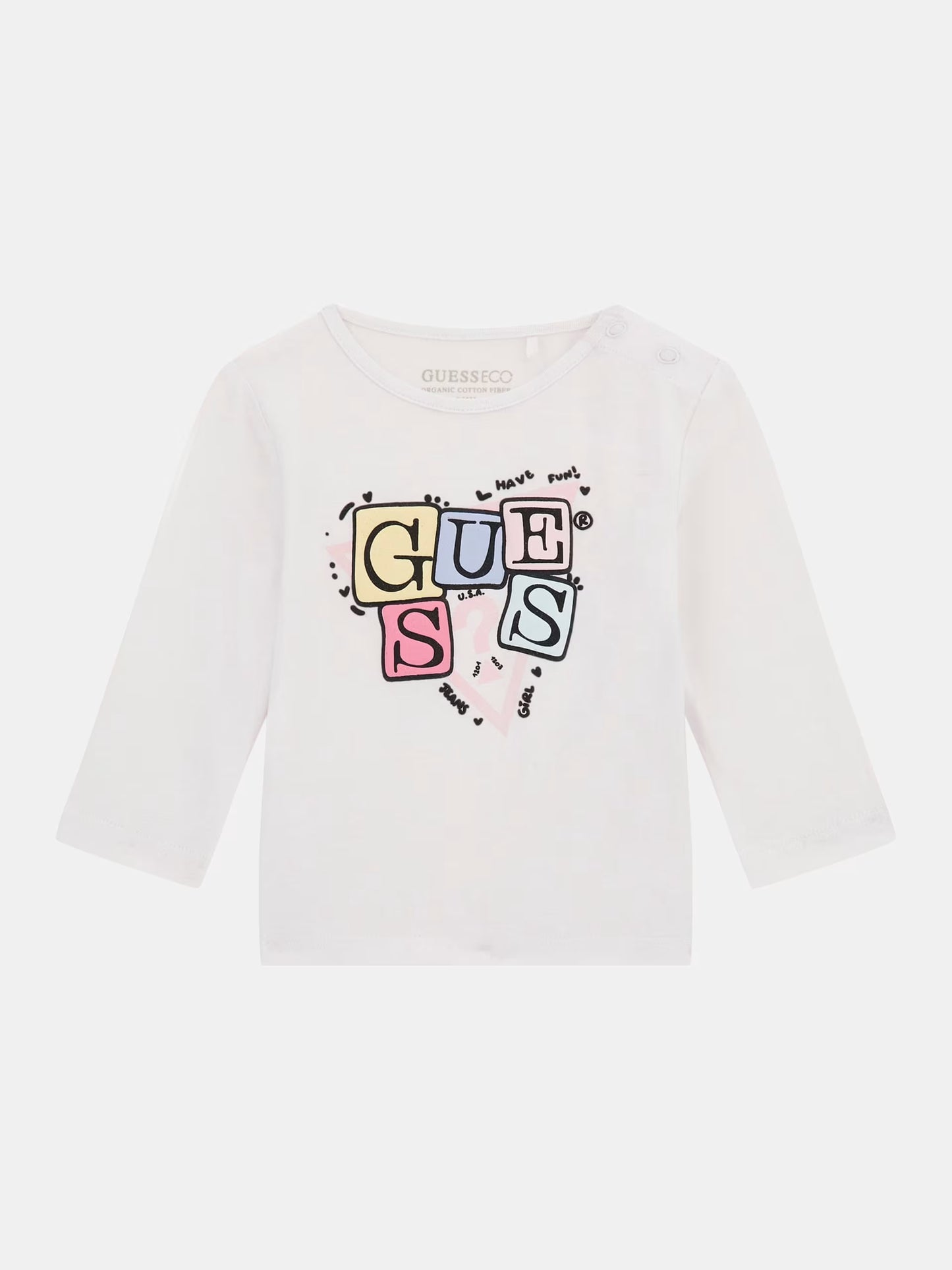 GUESS LS LETTERS PRINT T SHIRT