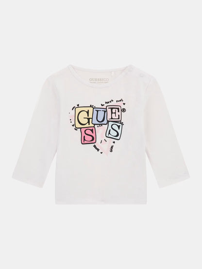 GUESS LS LETTERS PRINT T SHIRT