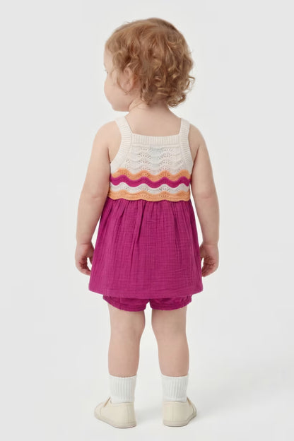GUESS KIDS CROCHET DRESS & PANTY
