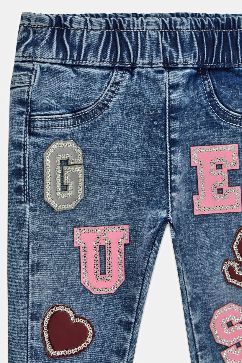 GUESS KIDS PAPER BAG STRETCH DENIM PANTS