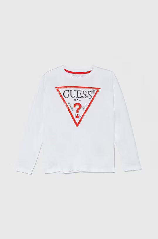 GUESS LS TRIANGLE LOGO T SHIRT
