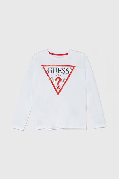 GUESS LS TRIANGLE LOGO T SHIRT
