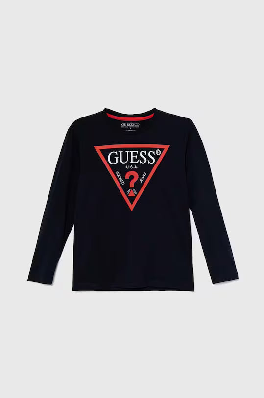 GUESS LS TRIANGLE LOGO T SHIRT