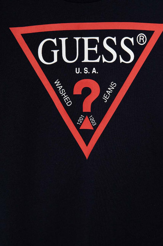 GUESS LS TRIANGLE LOGO T SHIRT