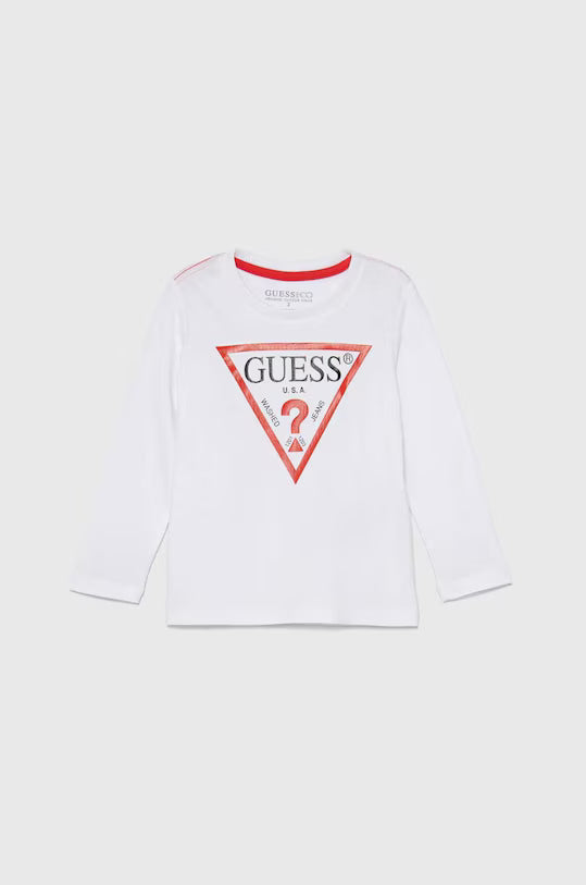 GUESS LS TRIANGLE LOGO T SHIRT