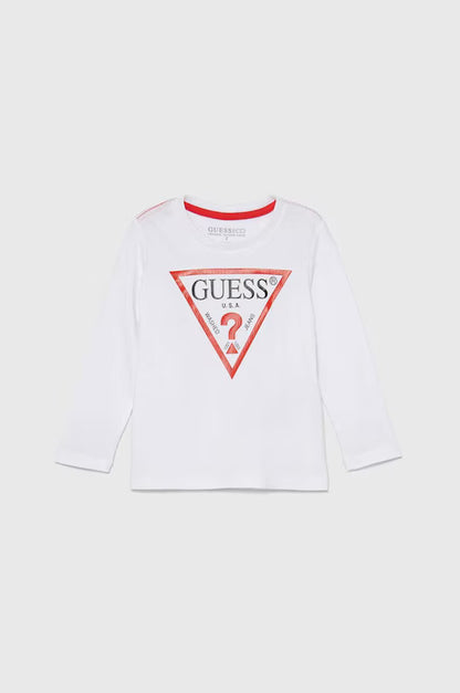 GUESS LS TRIANGLE LOGO T SHIRT