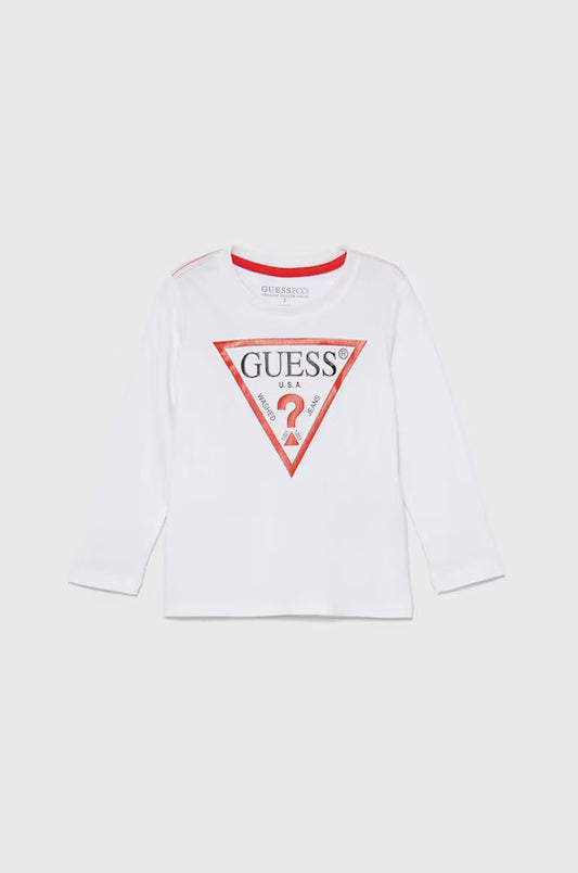 GUESS LS TRIANGLE LOGO T SHIRT