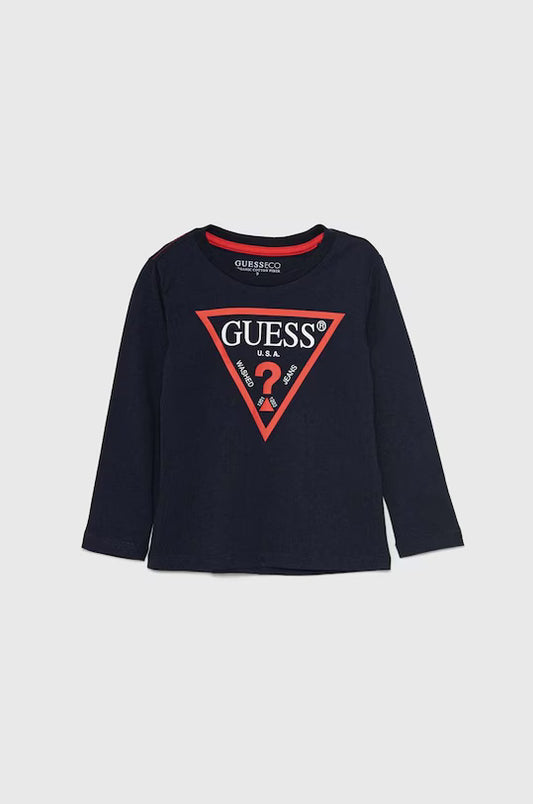 GUESS LS TRIANGLE LOGO T SHIRT