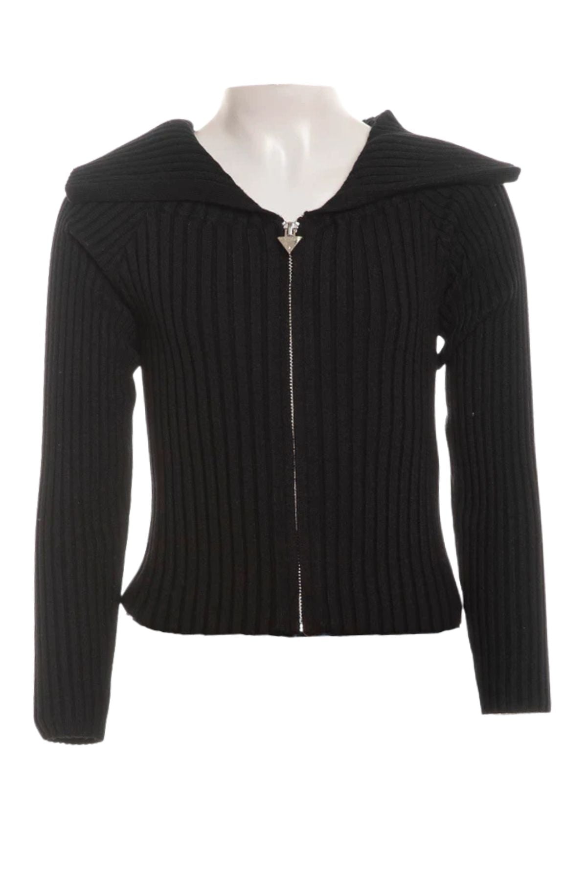GUESS WIDE COLLAR KNITTED CARDIGAN