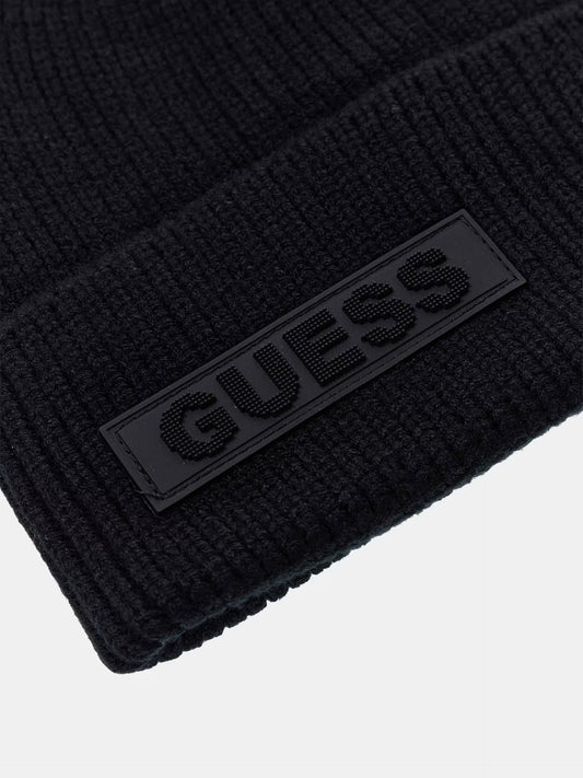 GUESS JEANS LOGO-SCRIPT KNIT BEANIE