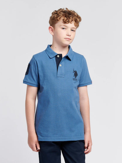 U.S POLO ASSN CHILDREN'S COTTON POLO SHIRT WITH MAXI EMBROIDERED LOGO