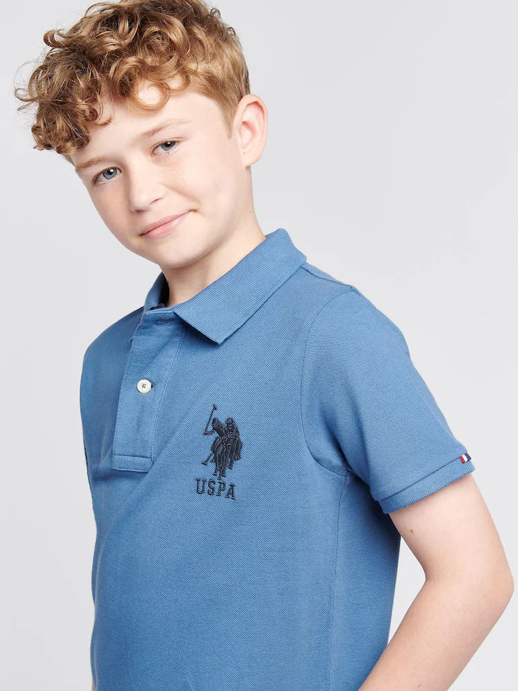U.S POLO ASSN CHILDREN'S COTTON POLO SHIRT WITH MAXI EMBROIDERED LOGO