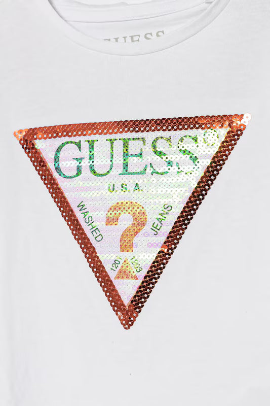 GUESS GIRLS LS SEQUIN T SHIRT