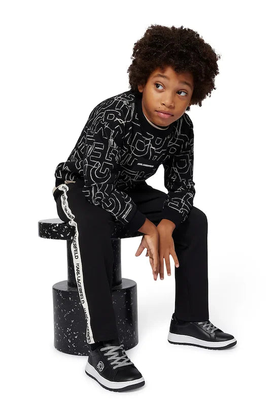 KARL LAGERFELD KIDS ALLOVER LOGO PRINT SWEATSHIRT