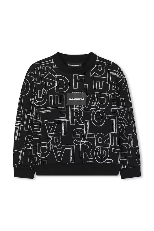 KARL LAGERFELD KIDS ALLOVER LOGO PRINT SWEATSHIRT