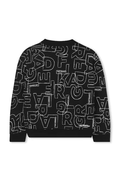 KARL LAGERFELD KIDS ALLOVER LOGO PRINT SWEATSHIRT