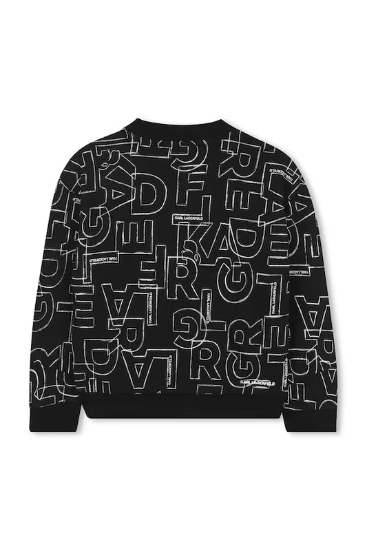 KARL LAGERFELD KIDS ALLOVER LOGO PRINT SWEATSHIRT