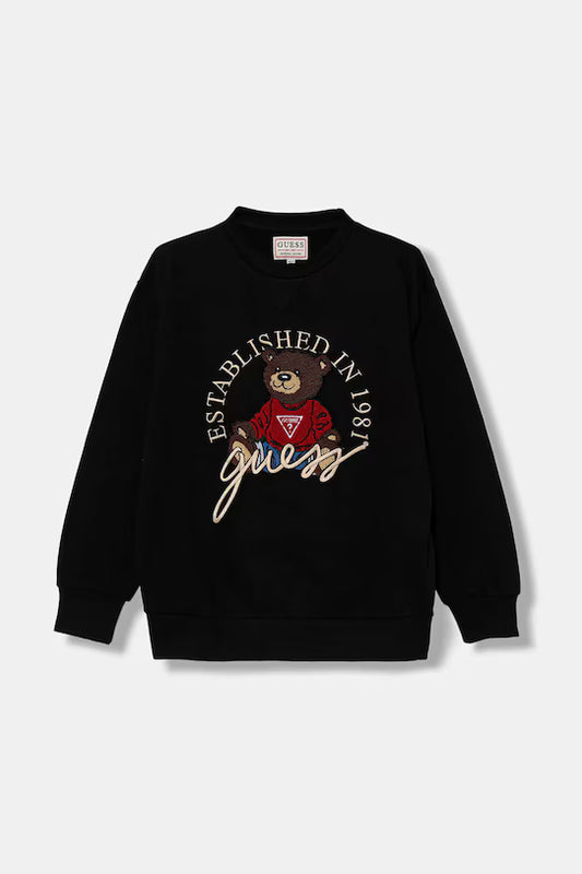 GUESS KIDS OVERSIZE BEAR EMBROIDERY PULLOVER