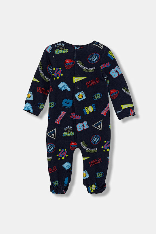 GUESS JEANS NEWBORN MULTIPRINTED LS OVERALL