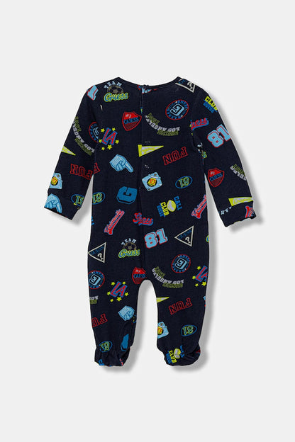 GUESS JEANS NEWBORN MULTIPRINTED LS OVERALL