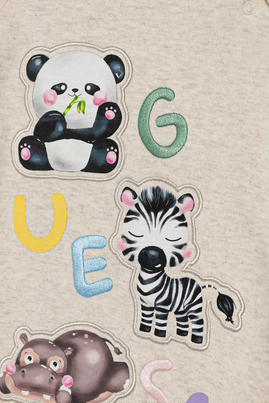 GUESS UNISEX ANIMALS PRINT INTERLOCK OVERALL