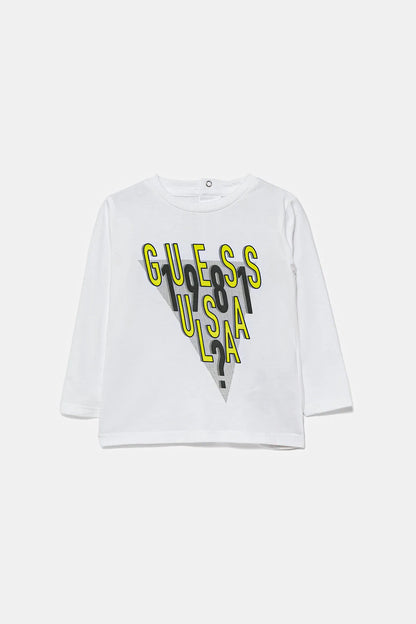 GUESS EMBROIDERED LS T SHIRT
