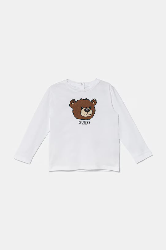 GUESS BABY BEAR EMBROIDERED T SHIRT