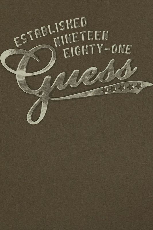 GUESS LONGSLEEVE EMBROIDERED LOGO T SHIRT