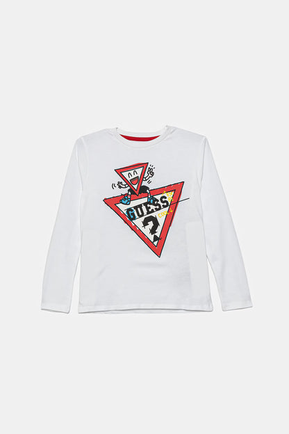 GUESS TWO TRIANGLES LOGO T SHIRT