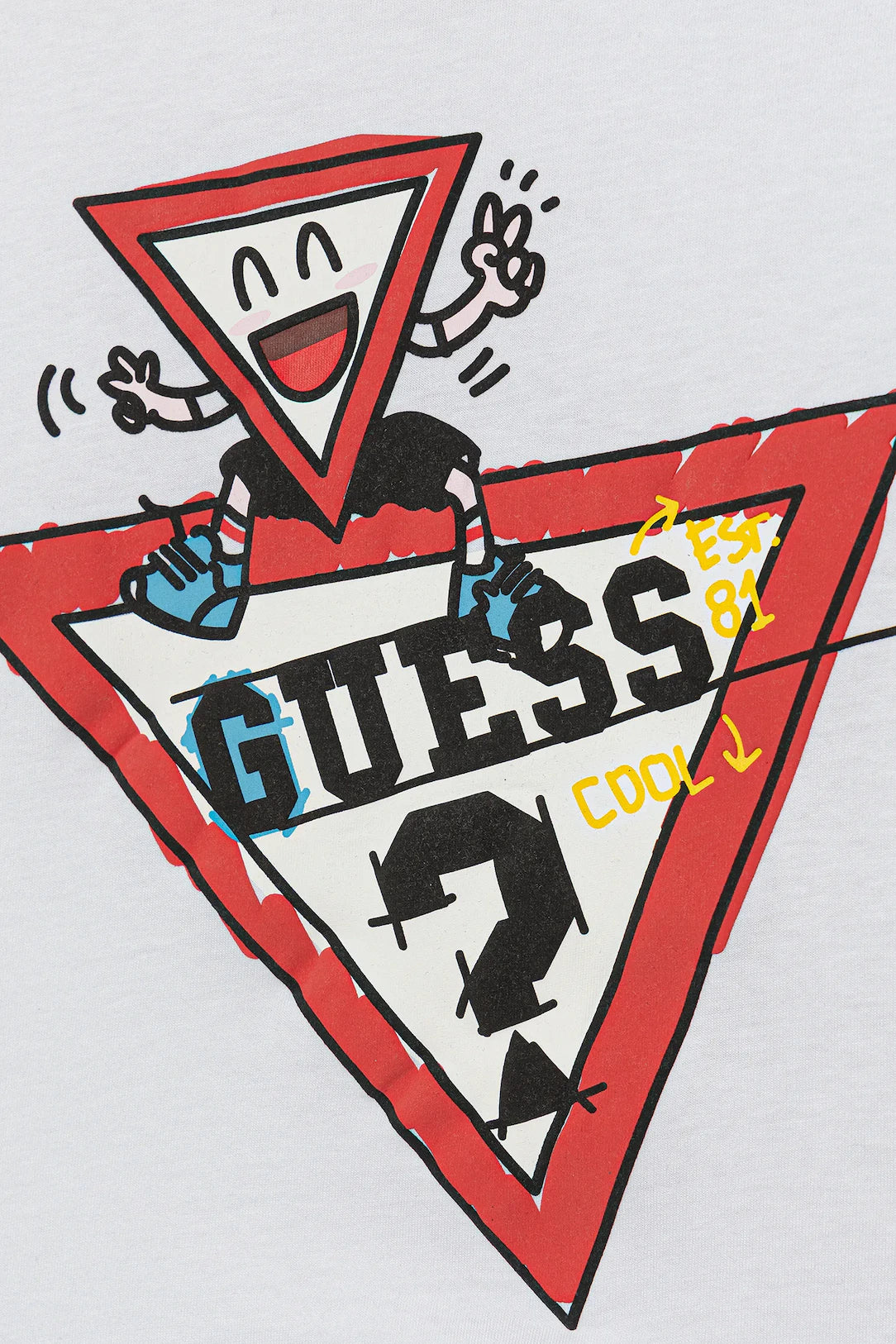 GUESS TWO TRIANGLES LOGO T SHIRT