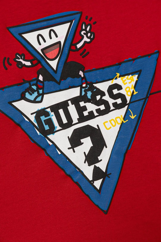 GUESS TWO TRIANGLES LOGO T SHIRT