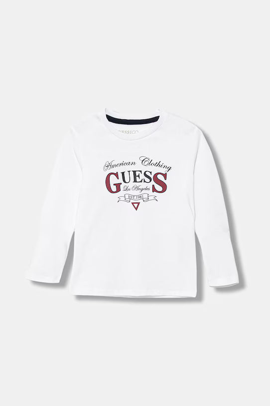 GUESS LS EMBROIDERED T SHIRT