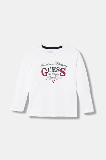 GUESS LS EMBROIDERED T SHIRT