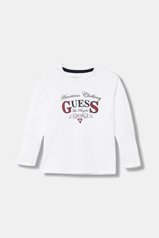 GUESS LS EMBROIDERED T SHIRT