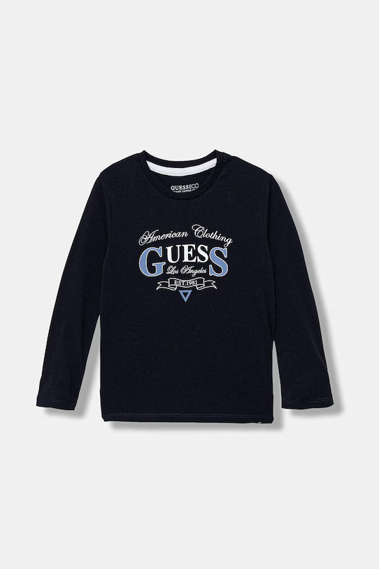 GUESS LS EMBROIDERED T SHIRT