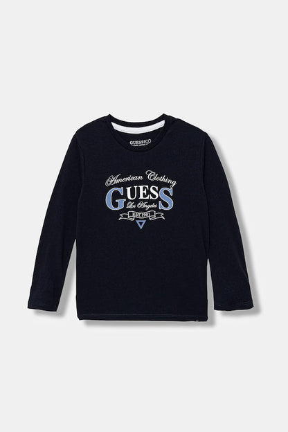 GUESS LS EMBROIDERED T SHIRT