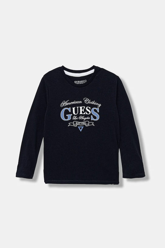 GUESS LS EMBROIDERED T SHIRT