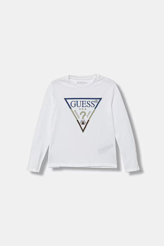 GUESS LS TRIANGLE LOGO T SHIRT