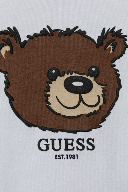 GUESS COTTON BEAR EMBROIDERED T SHIRT