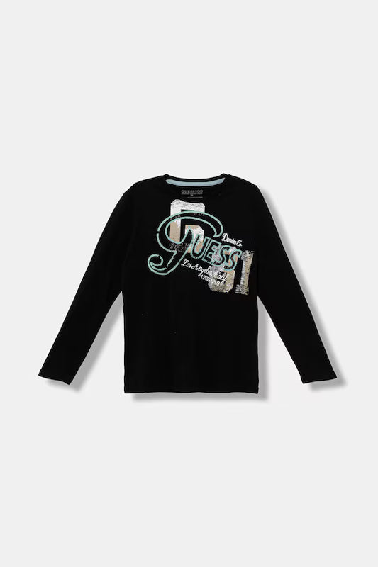 GUESS KIDS LOGO LS T SHIRT