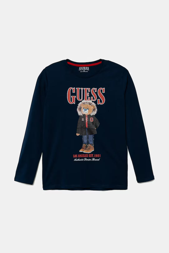 GUESS JEANS BEAR EMBROIDERY LS T SHIRT