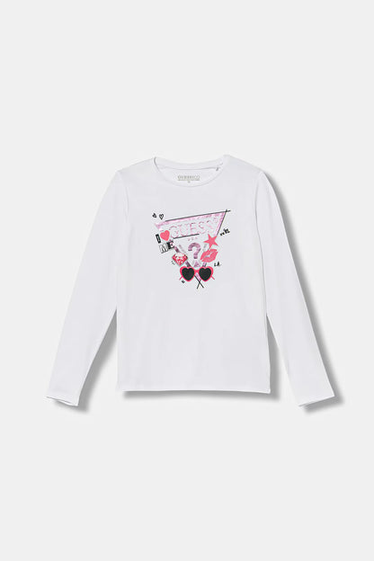 GUESS LS TRIANGLE MULTI LOGO T SHIRT