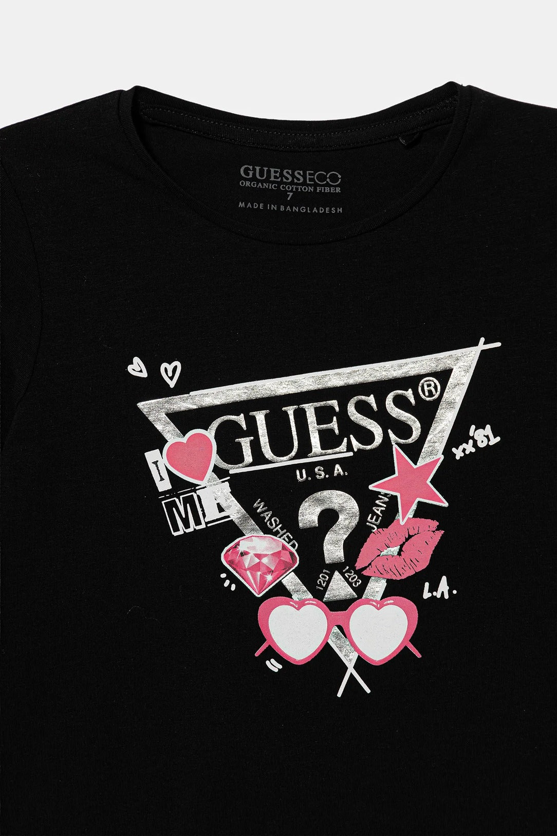 GUESS LS TRIANGLE MULTI LOGO T SHIRT