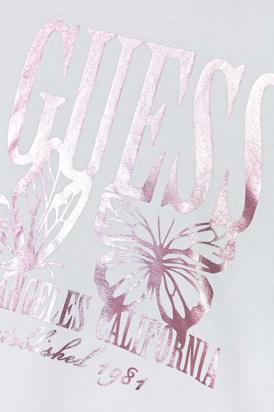 GUESS LS FLOWER EMBROIDERED T SHIRT