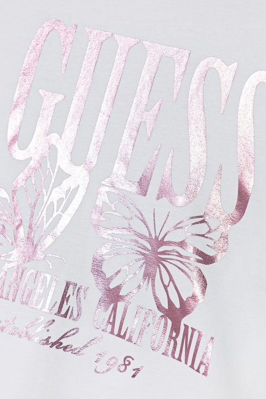 GUESS LS FLOWER EMBROIDERED T SHIRT