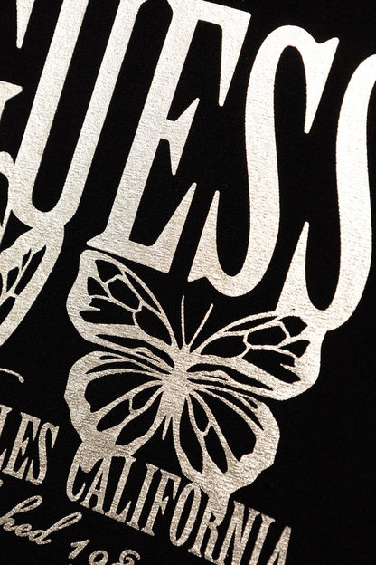 GUESS LS FLOWER  EMBROIDERED T SHIRT