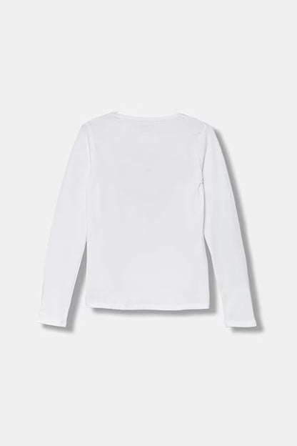 GUESS GIRL LS T SHIRT WITH HEART EMBROIDERY