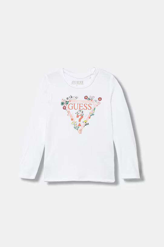GUESS GIRL FLOWER TRIANGLE T SHIRT