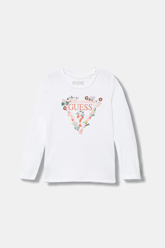 GUESS GIRL FLOWER TRIANGLE T SHIRT