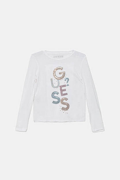 GUESS LS SEQUINS T SHIRT